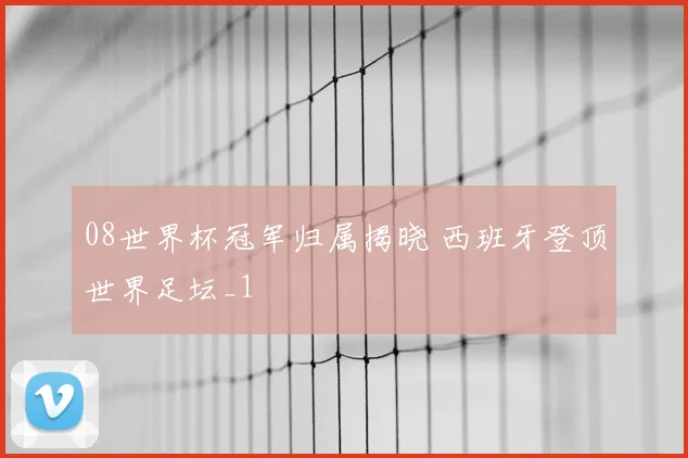 08世界杯冠军归属揭晓 西班牙登顶世界足坛_1